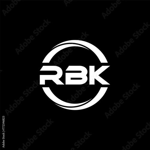 RBK letter logo design in illustration. Vector logo, calligraphy designs for logo, Poster, Invitation, etc. photo