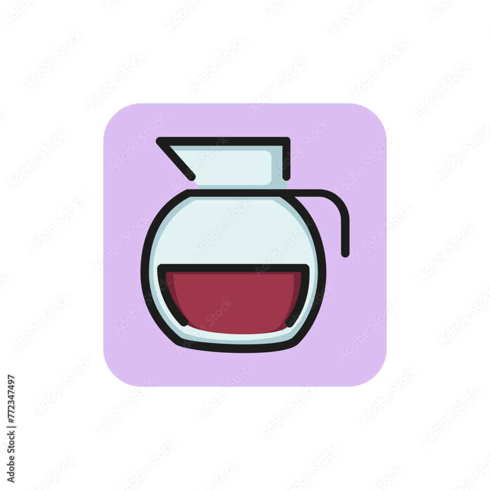 Icon of jug with water. Pitcher, jar, liquid. Beverage concept. Can be used for topics like banquet, refreshing, drink Icon of jug with water. Pitcher, jar, liquid. Beverage concept. Can be used for topics like banquet, refreshing, drink