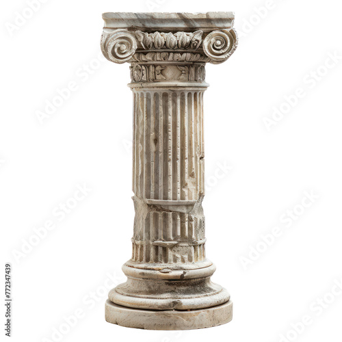 Doric of Greek Art objsect iolate on transparent png. 