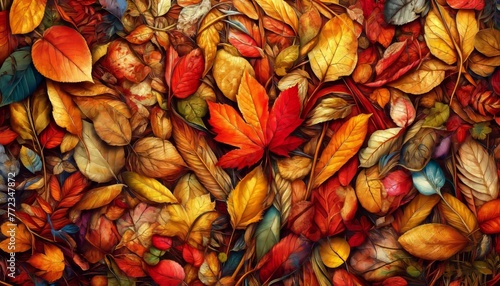 Vibrant Autumn Leaves Mix photo