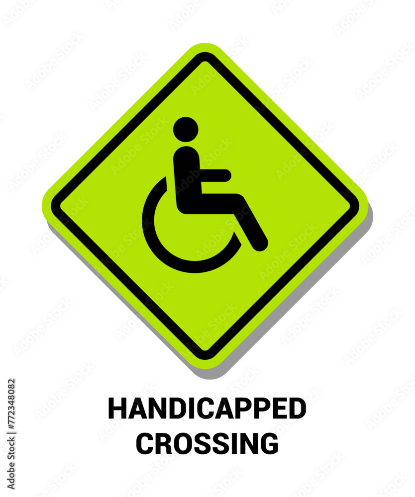 HANDICAPPED CROSSING SIGN , Pedestrian and Bicycle Signs US ROAD SYMBOL SIGN MUTCD HANDICAPPED CROSSING SIGN , Pedestrian and Bicycle Signs US ROAD SYMBOL SIGN MUTCD