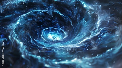 Blue vortex whirlwind, a realistic and dynamic illustration. photo