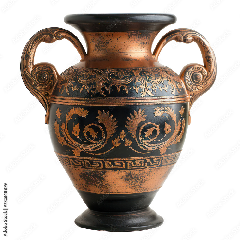 Hoplon of Greek Art objsect iolate on transparent png.
