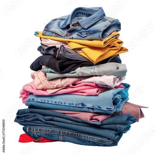 a stack of clothes on a transparent background