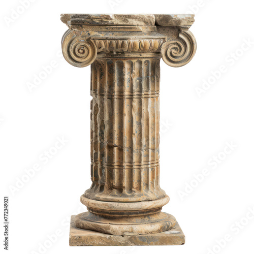  Ionic collum of Greek Art objsect iolate on transparent png.
