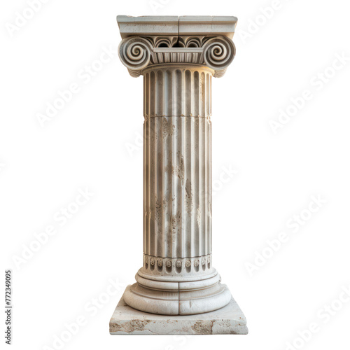  Ionic collum of Greek Art objsect iolate on transparent png. 