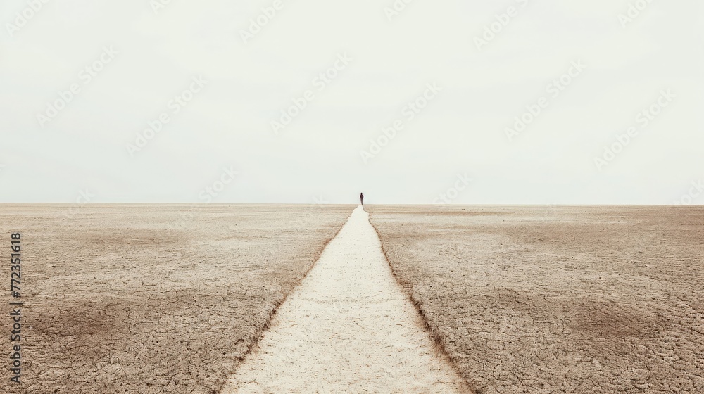 Fototapeta premium Narrow Path through Minimalist Landscape