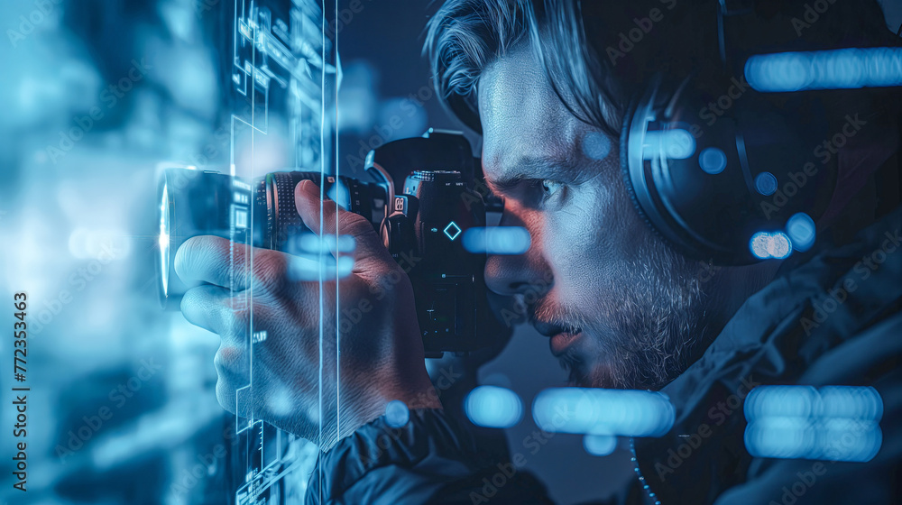 Stealth Surveillance by Private Investigator - Photo reporter conducting surveillance with a camera - For investigative and journalism concepts Stealth Surveillance by Private Investigator - Photo reporter conducting surveillance with a camera - For investigative and journalism concepts