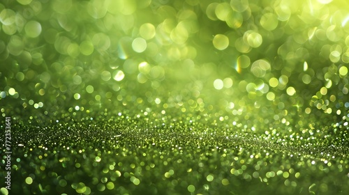 lime green glittery grunge background with bokeh defocused lights generative ai