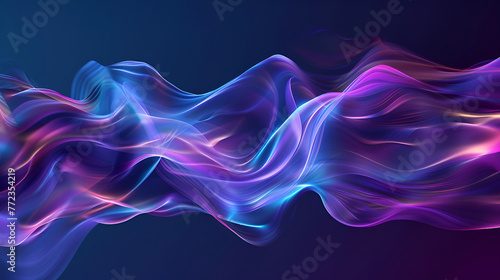 Vibrant liquid colors with a glowing neon aesthetic ,Abstract background with iridescent waves blue, purple, and green.The colors are metallic and shiny 