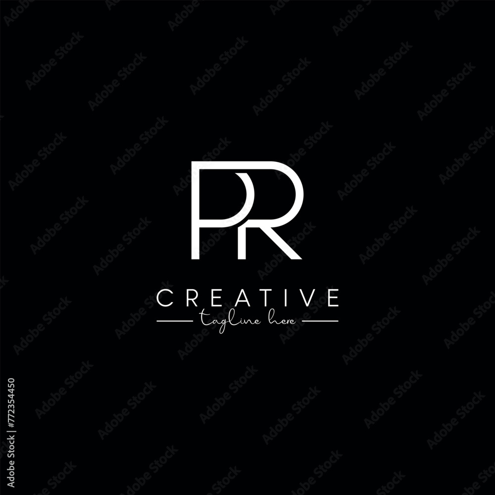 Creative unique letter PR RP initial based stylish business logo design