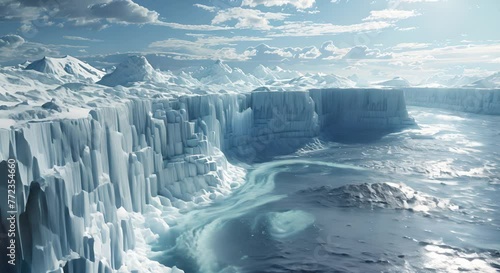 Polar ice caps melting rapidly, global sea levels rising photo