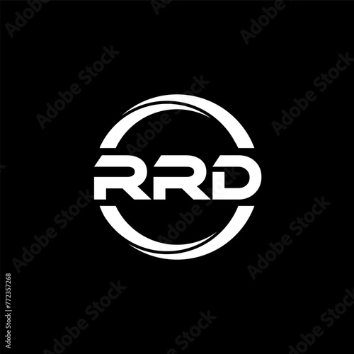 RRD letter logo design in illustration. Vector logo, calligraphy designs for logo, Poster, Invitation, etc. photo