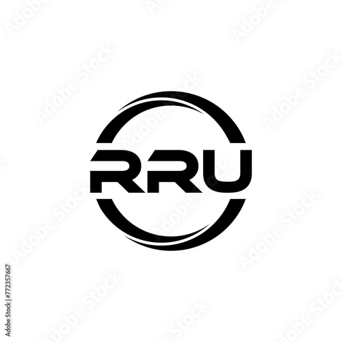 RRU letter logo design in illustration. Vector logo, calligraphy designs for logo, Poster, Invitation, etc. photo