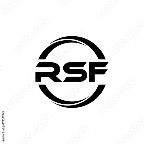 RSF letter logo design in illustration. Vector logo, calligraphy designs for logo, Poster, Invitation, etc. photo