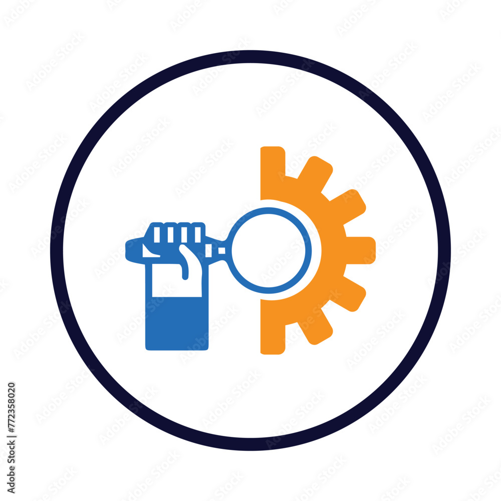 setting, gear, search, research, document, sign, icon, research management icon