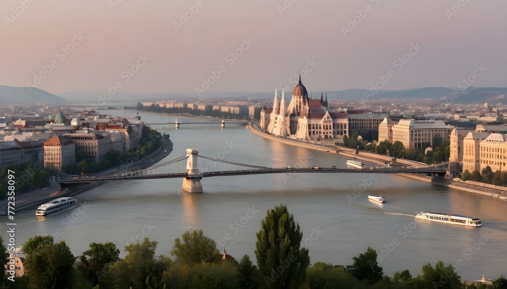 A Panoramic View Of The City Of Budapest Hungary  2