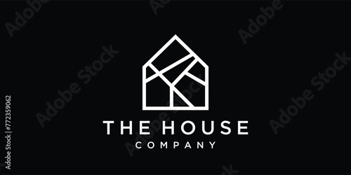 stone house outline logo desing Inspiration