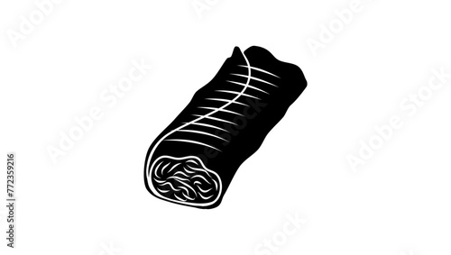 Shawarma emblem, black isolated silhouette