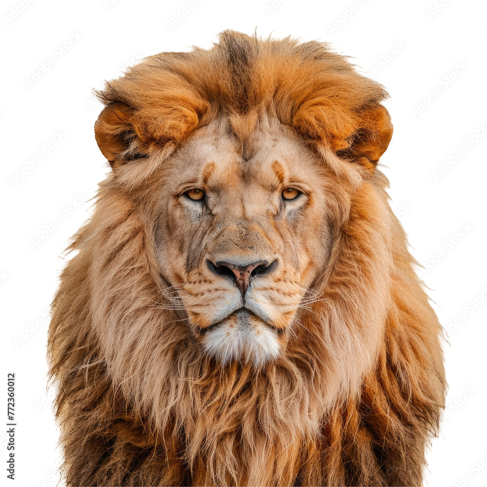 a close up of a lion s face on a transparent background