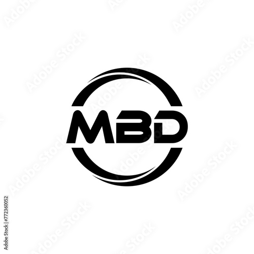 MBD letter logo design in illustration. Vector logo  calligraphy designs for logo  Poster  Invitation  etc.