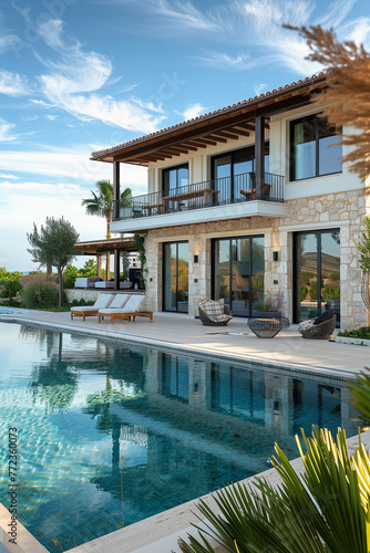 luxury summer holiday home villa exterior © pcperle