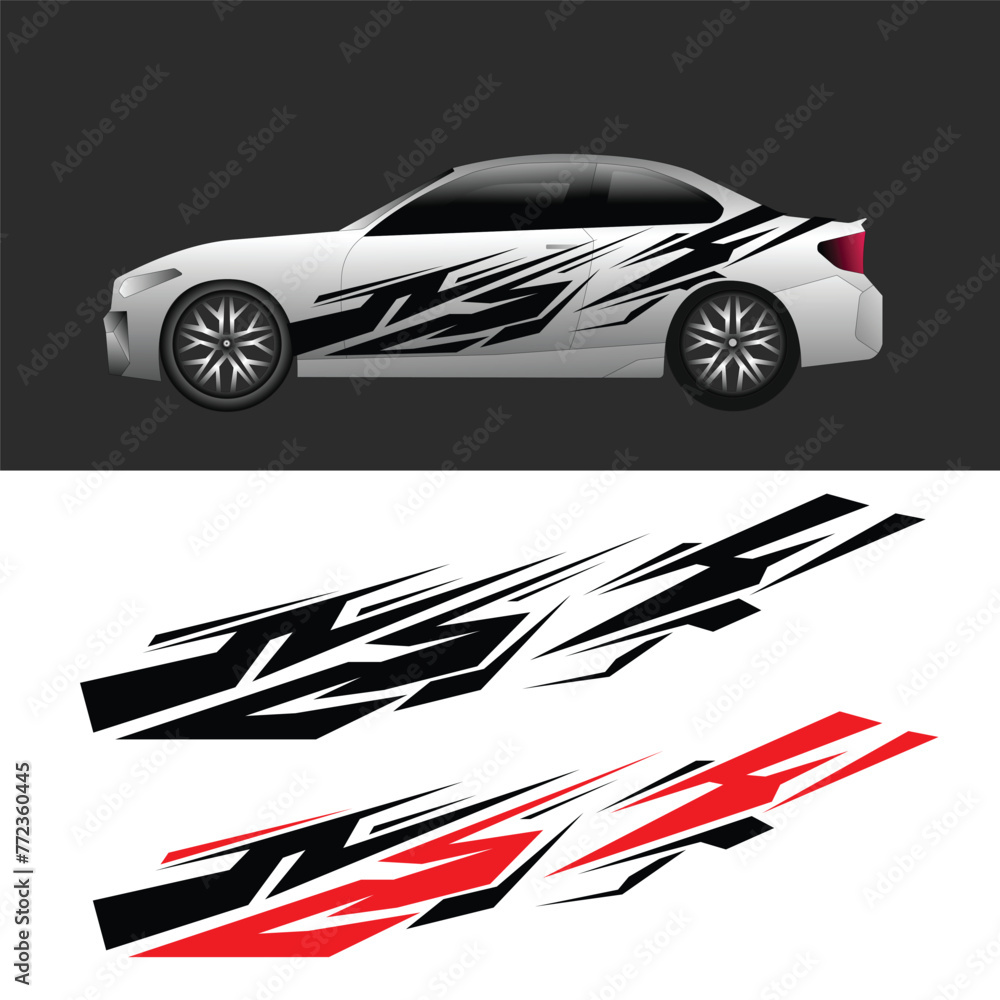 car body template sticker vector design. modified car sticker. racing sticker
