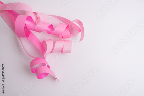 Bows and ribbons for decorating gifts and presentations on a white background. Place for text. Gift decorations for any occasion