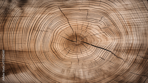 Natural Wooden Texture of Tree Growth Rings - Tree Life Pattern Background