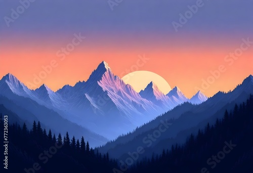 pixel art Serene mountain range at sunset majestic (8) © Zayna