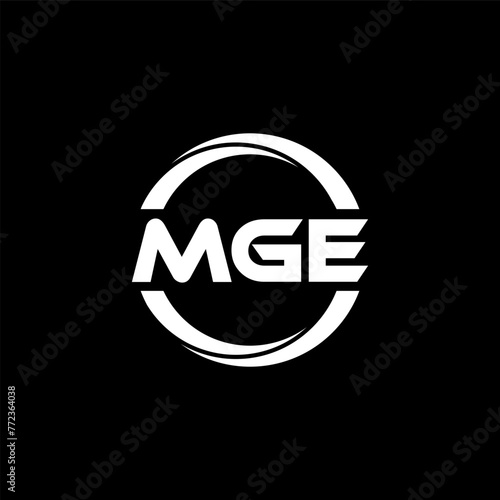 MGE letter logo design in illustration. Vector logo, calligraphy designs for logo, Poster, Invitation, etc. photo