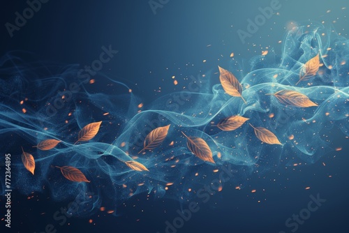 Flowing air effect with arrows showing the movement of fresh air. Modern illustration.