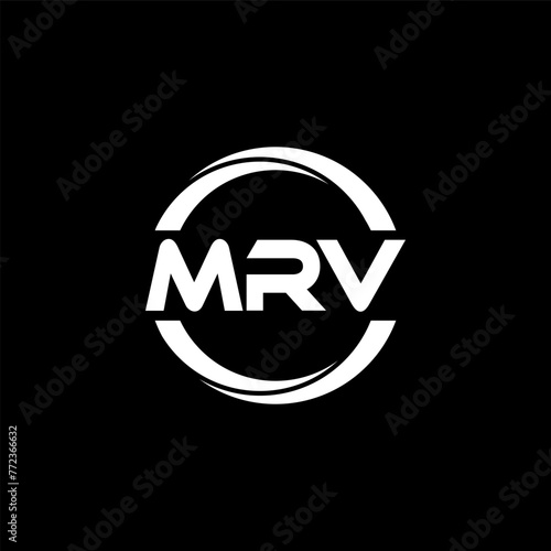 MRV letter logo design in illustration. Vector logo, calligraphy designs for logo, Poster, Invitation, etc. photo