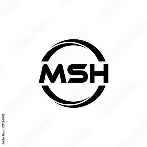 MSH letter logo design in illustration. Vector logo, calligraphy designs for logo, Poster, Invitation, etc.