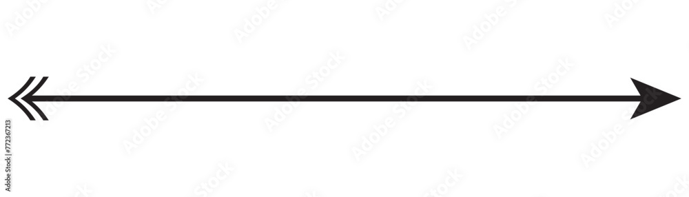 Vector illustration of a black arrow pointing both sides, right and left Vector illustration of a black arrow pointing both sides, right and left
