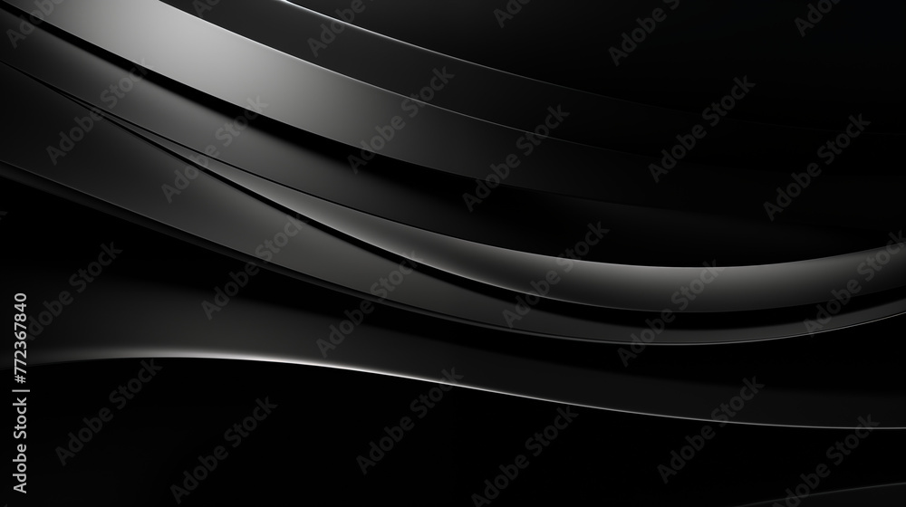 Sleek Black Silk Curves on Abstract Dark Background Sleek Black Silk Curves on Abstract Dark Background