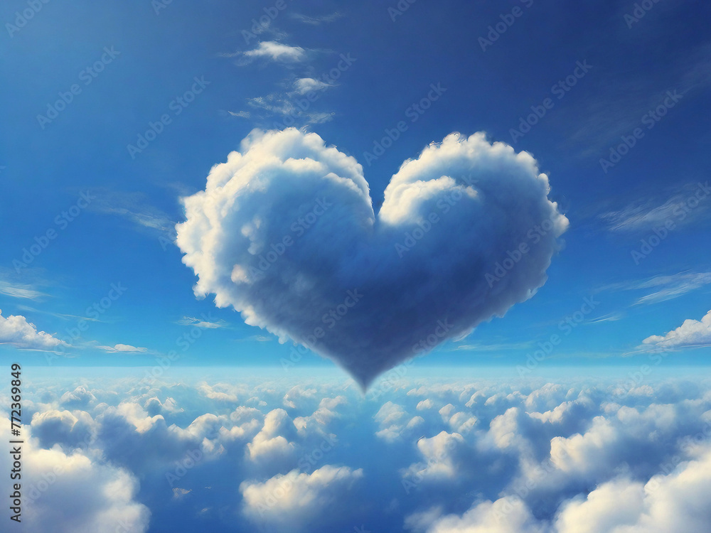 Love heart shaped cloud