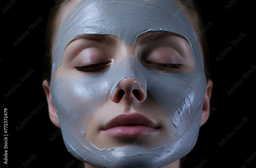 Soothing Skin treatment woman mask. Cosmetic spa. Generate Ai