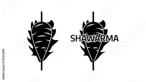Shawarma logo, , black isolated silhouette
