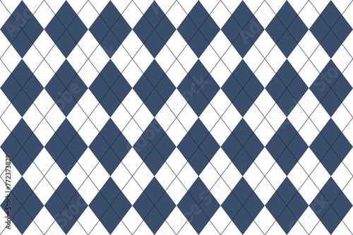 Argyle pattern. Navy Blue with thin  line. Seamless geometric background for fabric, textile, men's clothing, wrapping paper. Backdrop for Little Gentleman party invite card