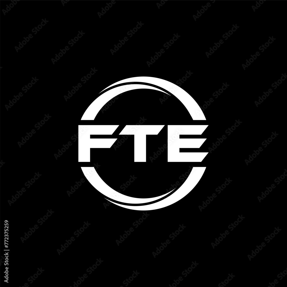 FTE letter logo design in illustration. Vector logo, calligraphy designs for logo, Poster, Invitation, etc.