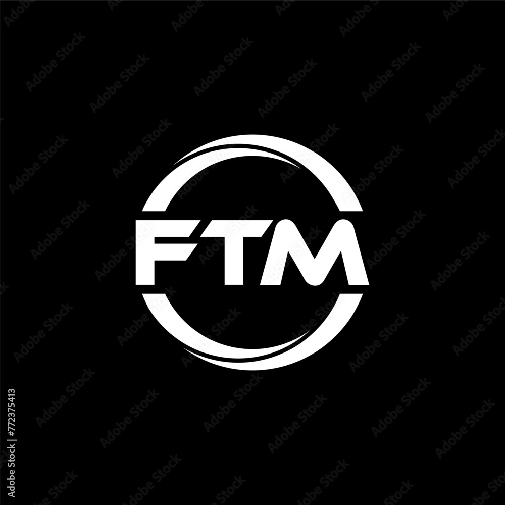 FTM letter logo design in illustration. Vector logo, calligraphy designs for logo, Poster, Invitation, etc.