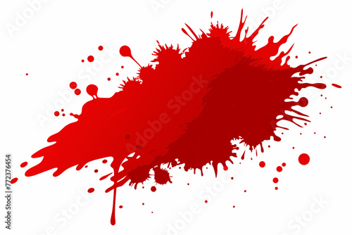 Blood color splatter brushstroke on white background. © mk graphics