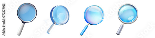 Clipart Set: Magnifying Glass with Transparent Background