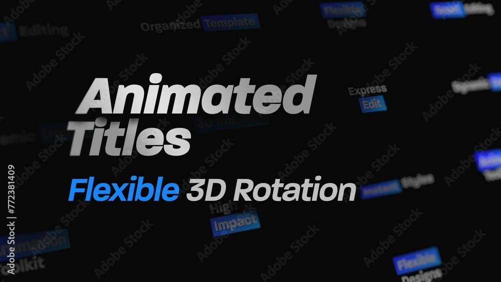 Cartoon Animation Rotation Templete Flexible 3D Rotation Animated Titles Stock Template | Adobe Stock