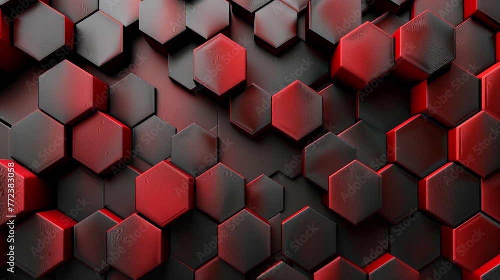 Abstract red hexagon background. 3d rendering toned image double exposure, Abstract background with hexagons, AI Generated Abstract red hexagon background. 3d rendering toned image double exposure, Abstract background with hexagons, AI Generated