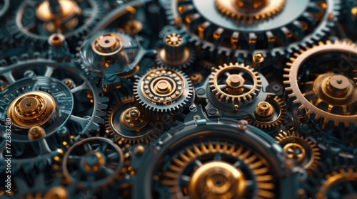 An intricate network of interconnected gears and cogs, symbolizing the complex machinery of the global financial system.