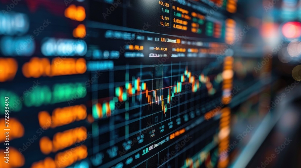 A digital interface displaying real-time stock prices and market trends, demonstrating the integration of technology in modern finance. A digital interface displaying real-time stock prices and market trends, demonstrating the integration of technology in modern finance.
