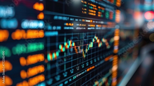 A digital interface displaying real-time stock prices and market trends, demonstrating the integration of technology in modern finance.