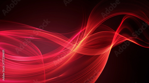 Abstract red glowing curved lines background. Website, wallpaper etc. background. Neon colored lines. Copy paste area for texture